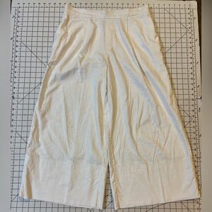 Banana Republic Women’s Medium White Linen Blend Wide-Leg Cropped Pants